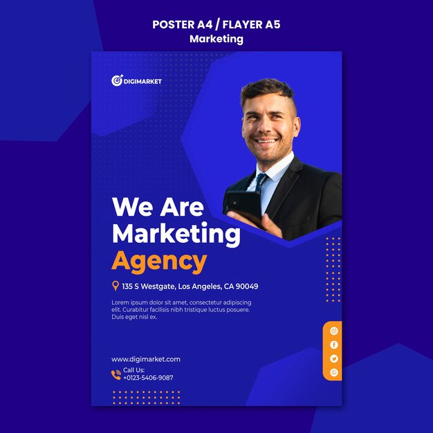 Modello di poster commerciale di marketing