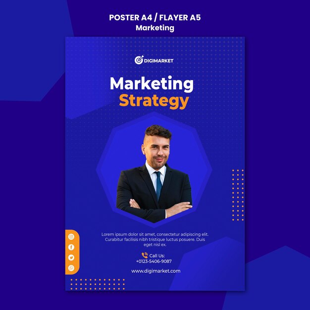 Modello di poster commerciale di marketing