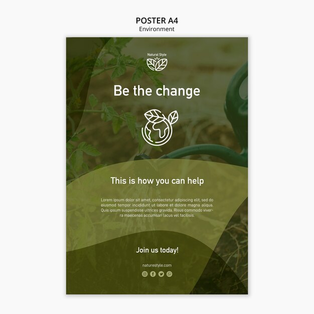 Modello di poster con design dell'ambiente