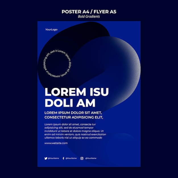 Modello di poster con sfumature in grassetto