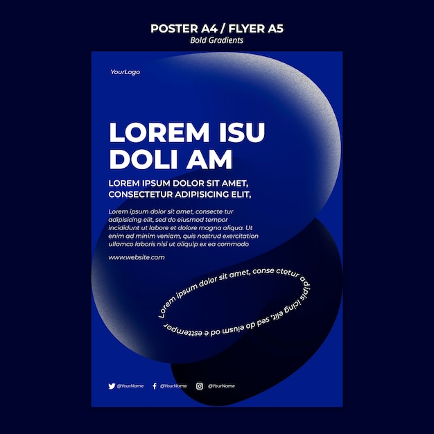 Modello di poster con sfumature in grassetto