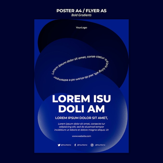 Modello di poster con sfumature in grassetto