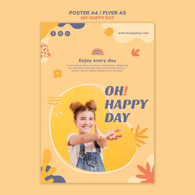 Modello di poster concetto felice giorno