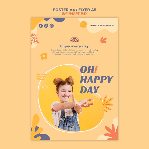 Modello di poster concetto felice giorno