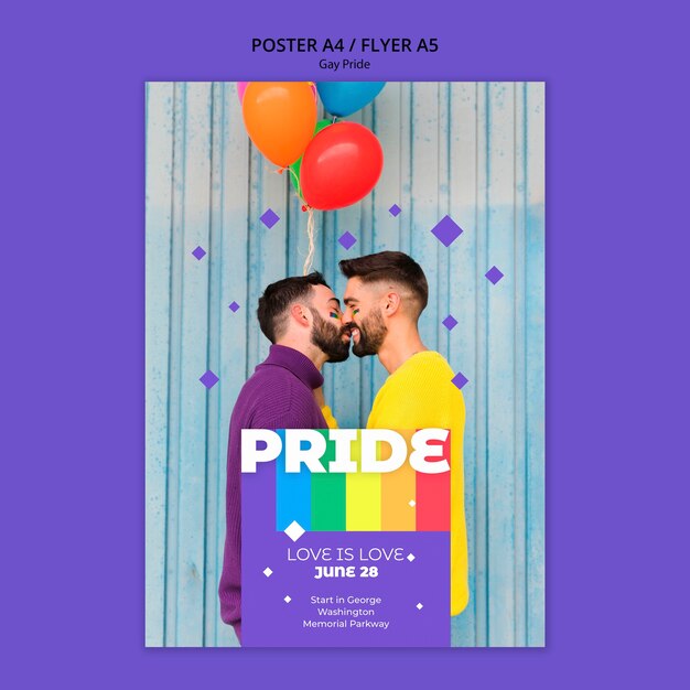Modello di poster concetto gay prinde