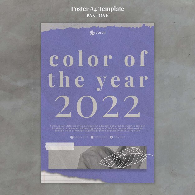 Modello di poster del colore dell'anno 2022