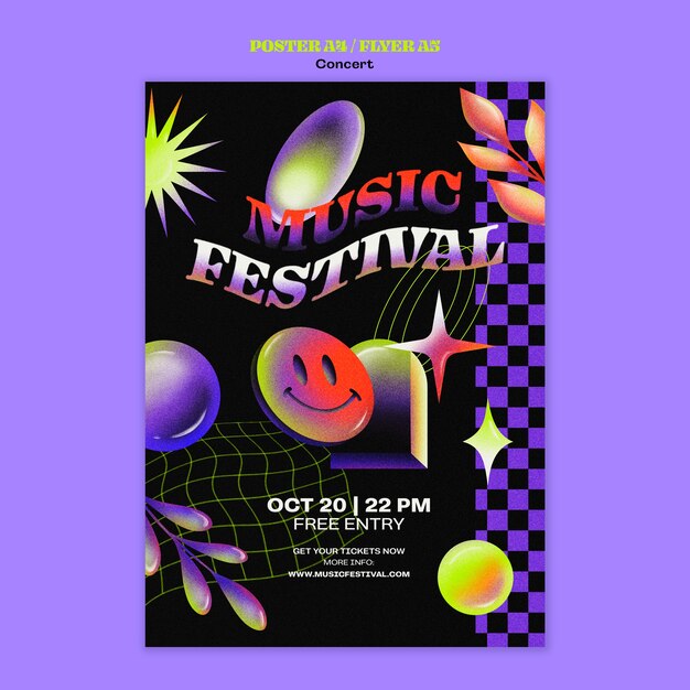 Modello di poster del concerto di musica