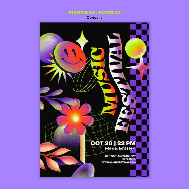 Modello di poster del concerto di musica