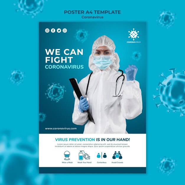 Modello di poster del coronavirus