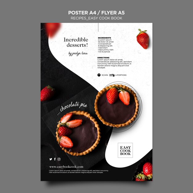 Modello di poster del libro di cucina