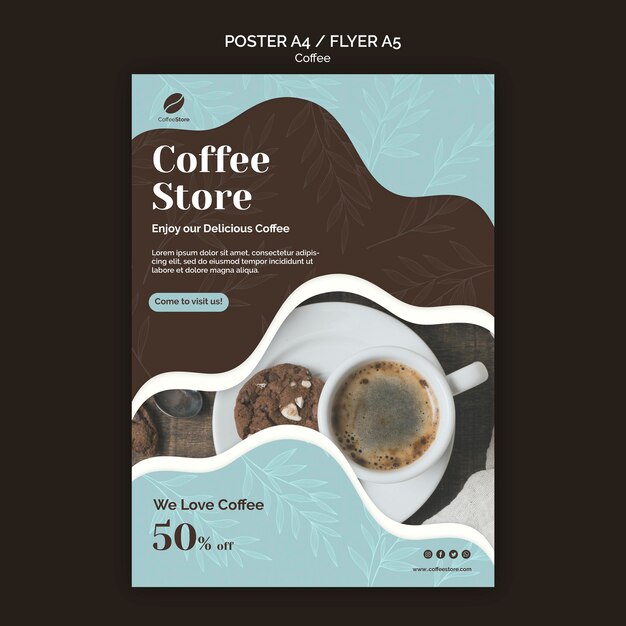 Modello di poster del negozio di caffè