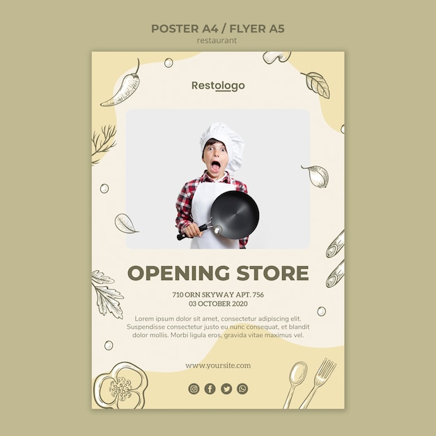 Modello di poster del ristorante