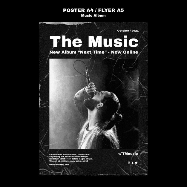 Modello di poster dell'album musicale