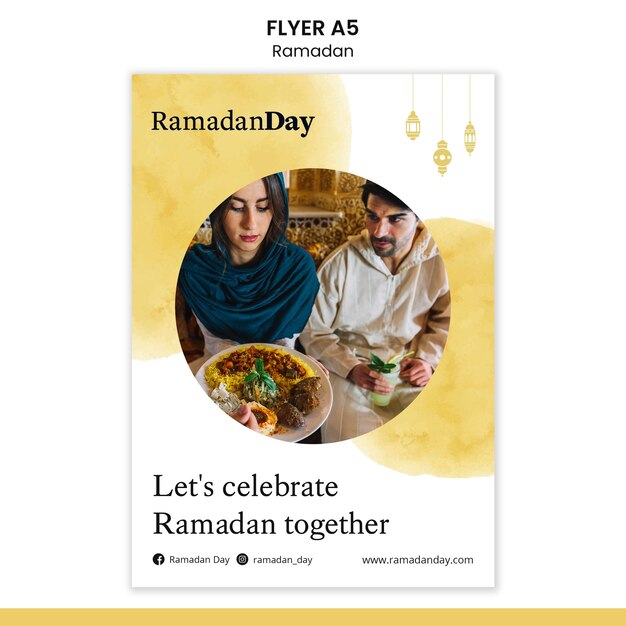 Modello di poster dell'evento Ramadan con foto