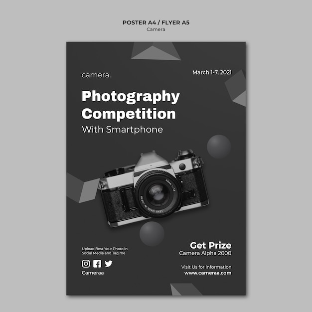 Modello di poster della fotocamera