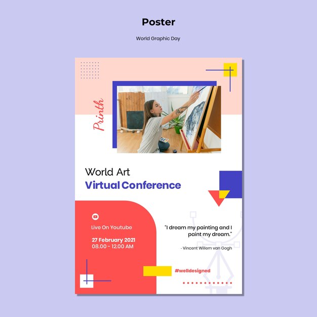 Modello di poster della giornata mondiale della grafica