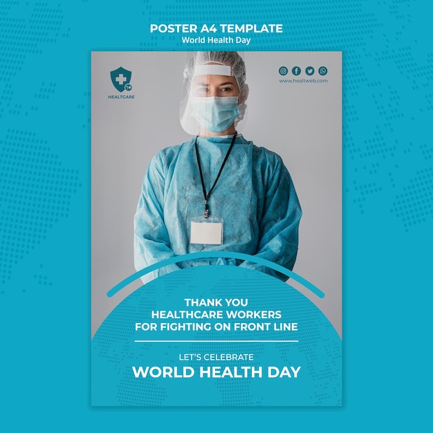 Modello di poster della giornata mondiale della salute
