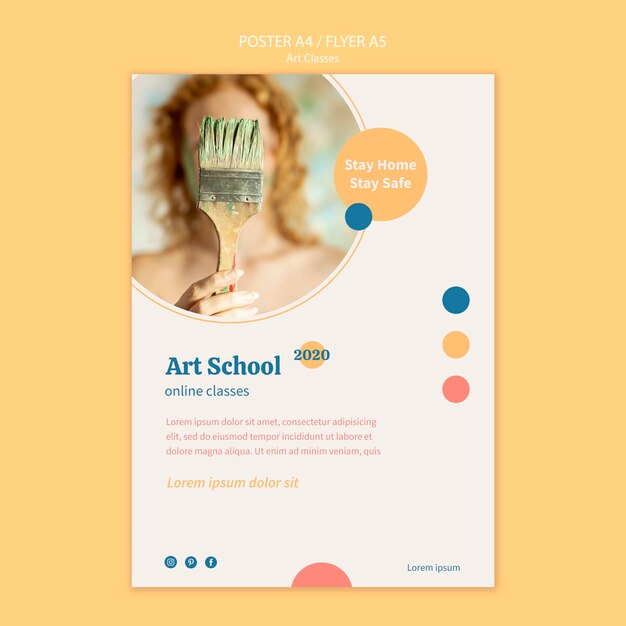 Modello di poster della scuola d'arte