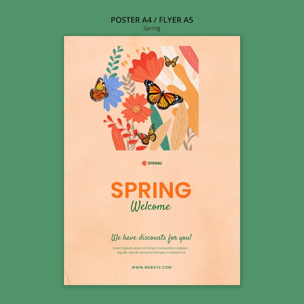 Modello di poster della stagione primaverile