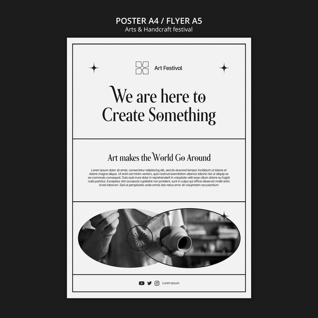 Modello di poster di arti e artigianato