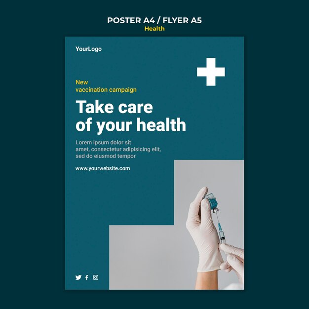 Modello di poster di assistenza sanitaria