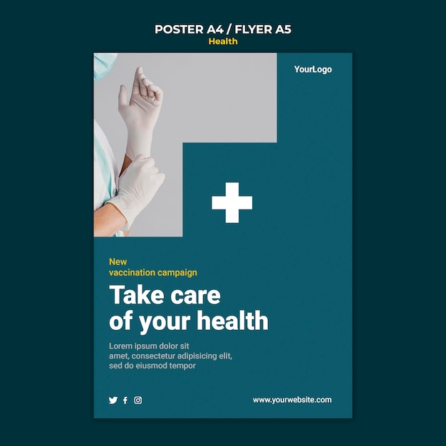Modello di poster di assistenza sanitaria