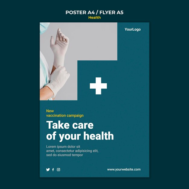 Modello di poster di assistenza sanitaria
