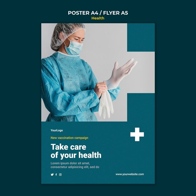 Modello di poster di assistenza sanitaria