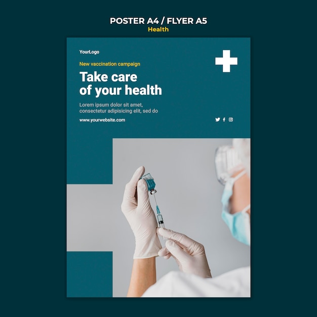 Modello di poster di assistenza sanitaria