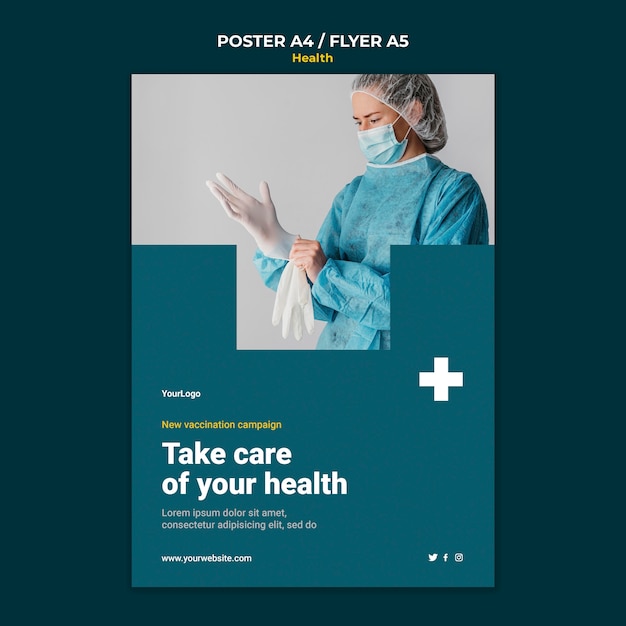 Modello di poster di assistenza sanitaria