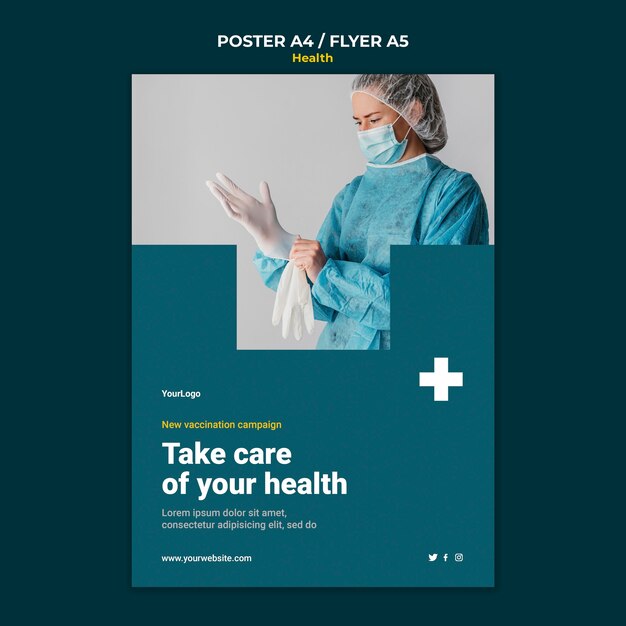 Modello di poster di assistenza sanitaria