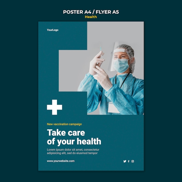 Modello di poster di assistenza sanitaria
