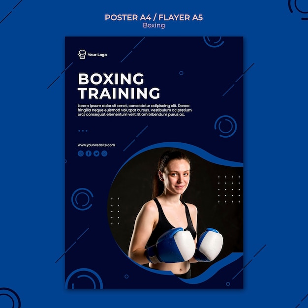 Modello di poster di box formazione allenamento sport