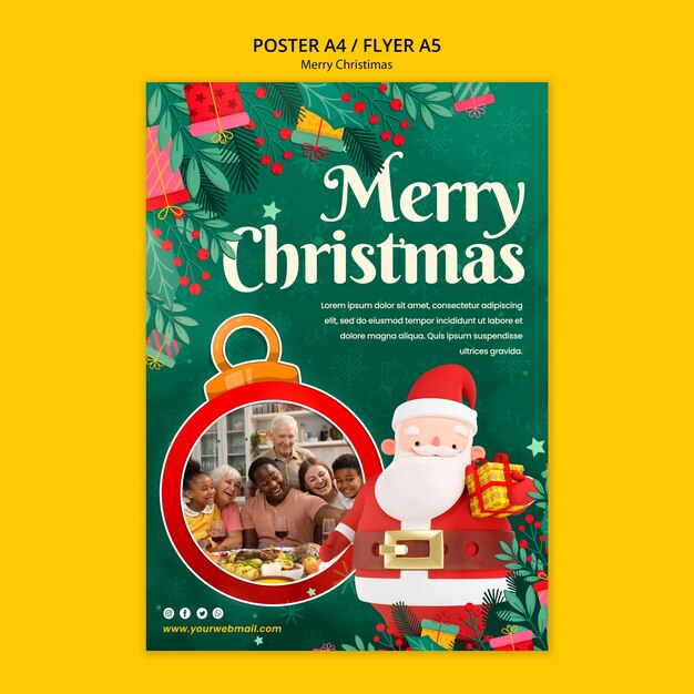 Modello di poster di buon Natale
