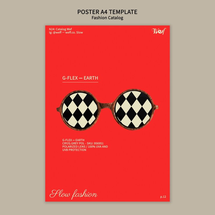 PSD gratuito modello di poster di catalogo di moda a disegno piatto
