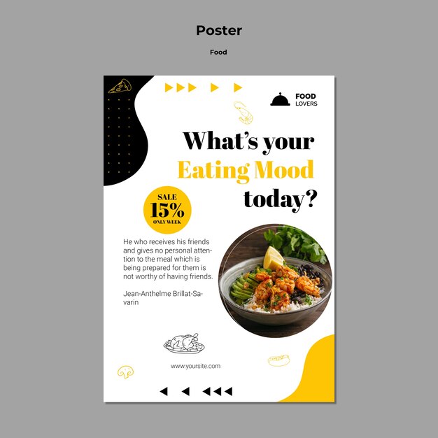 Modello di poster di cibo gustoso