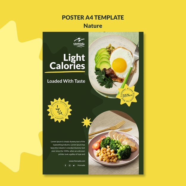 Modello di poster di cibo naturale