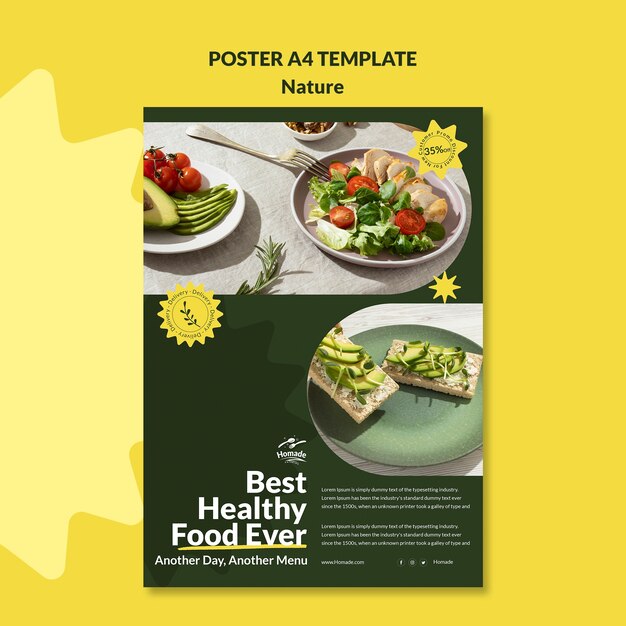 Modello di poster di cibo naturale