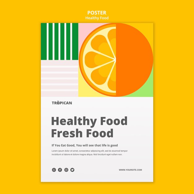 Modello di poster di cibo sano