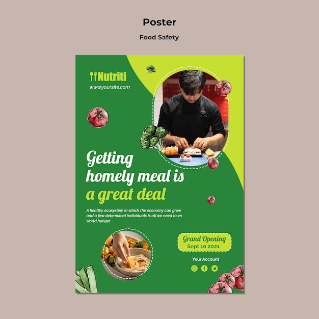 Modello di poster di cibo sano