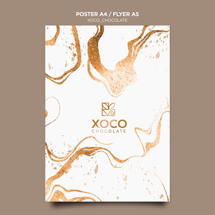 PSD gratuito modello di poster di cioccolato xoco
