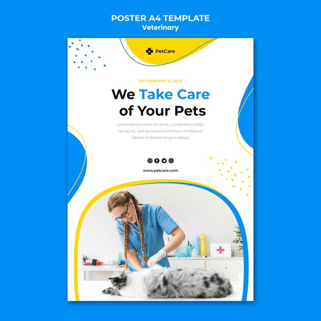 Modello di poster di clinica veterinaria
