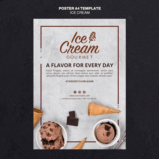 Modello di poster di concetto di gelato