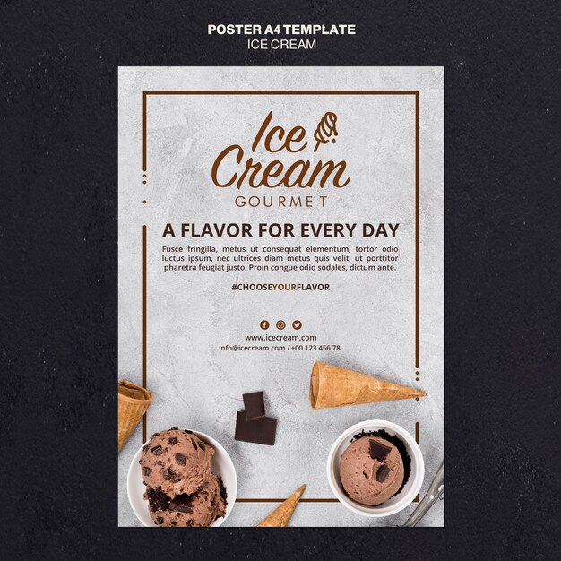 Modello di poster di concetto di gelato