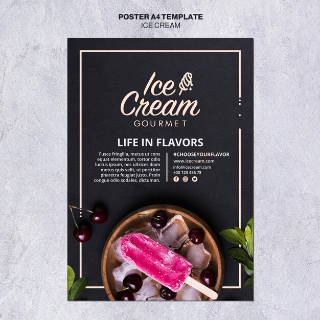 Modello di poster di concetto di gelato