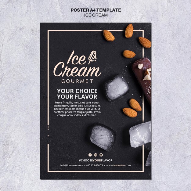 Modello di poster di concetto di gelato
