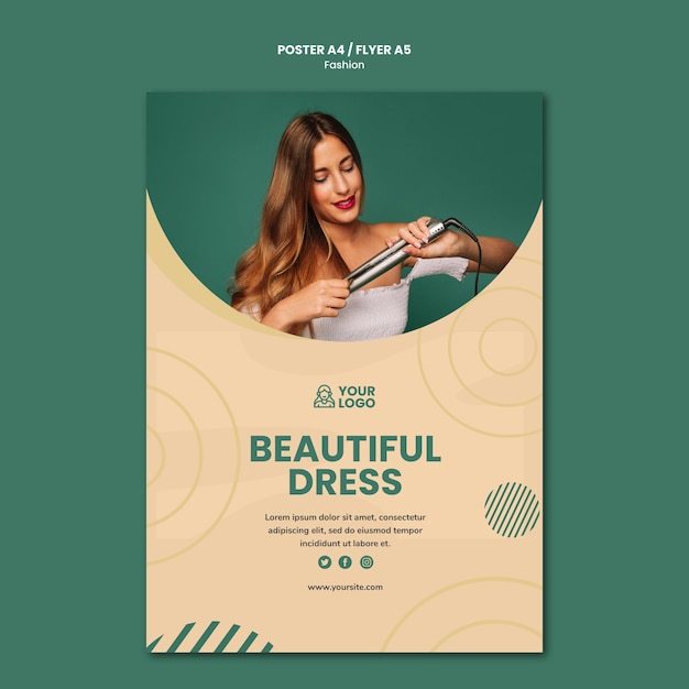 Modello di poster di concetto di moda