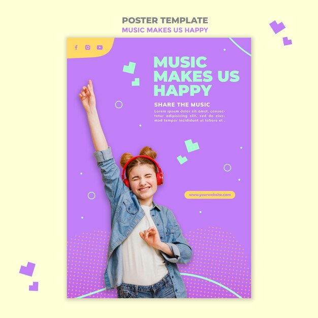 Modello di poster di concetto di musica