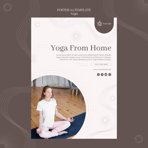 Modello di poster di concetto di yoga