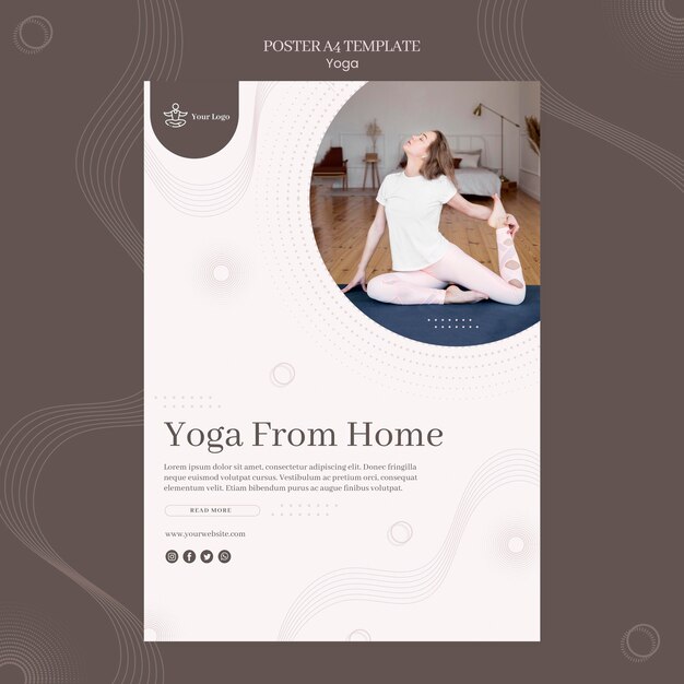 Modello di poster di concetto di yoga